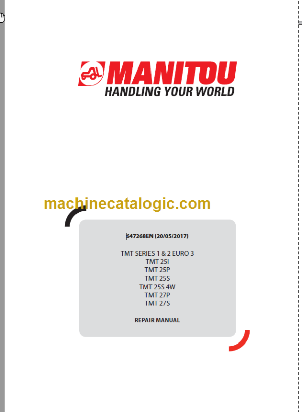 Manitou TMT 25P REPAIR MANUAL
