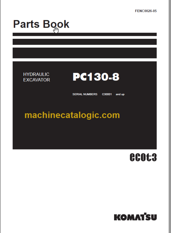 Komatsu PC130-8 Hydraulic Excavator Parts Book