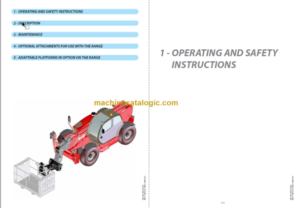 Manitou MT-X 1440 A E3 OPERATOR'S MANUAL