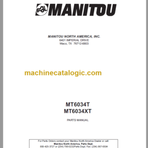 Manitou MT6034T Parts Manual