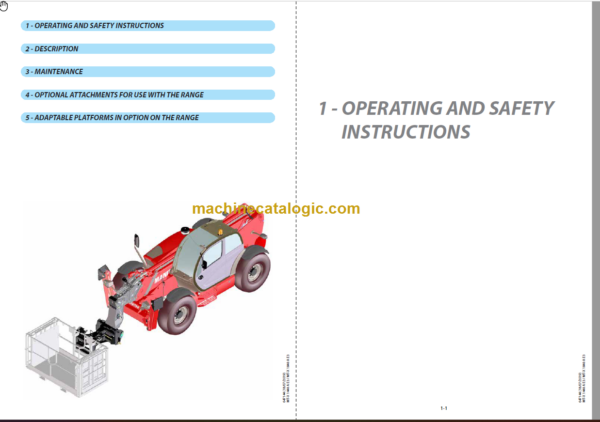 Manitou MT-X 1840 A E3 OPERATOR'S MANUAL