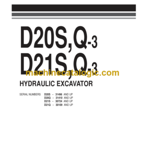 Komatsu D20S Q-3 D21S Q-3 Hydraulic Excavator Parts Book