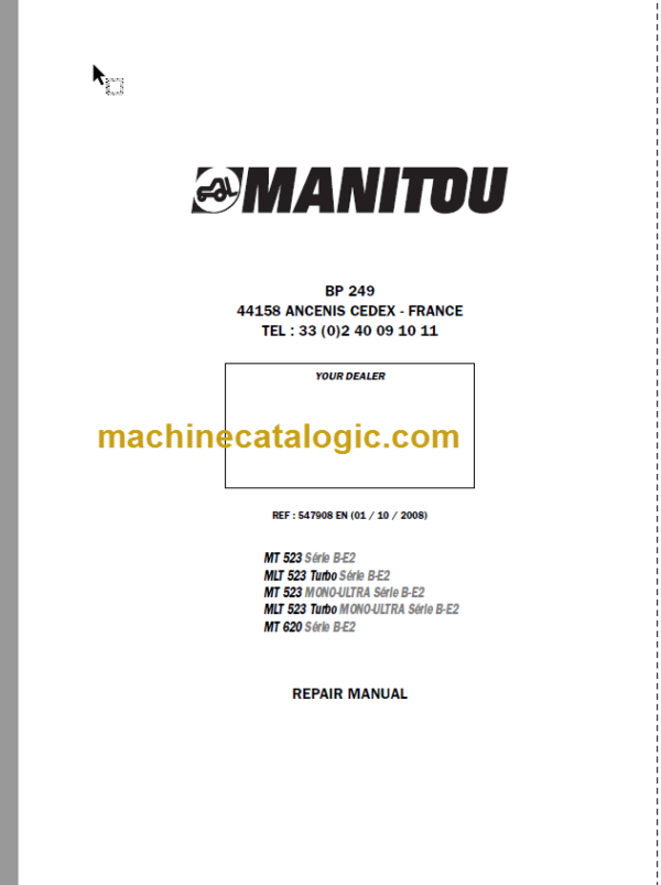 Manitou MT 523 SB-E2 Repair Manual