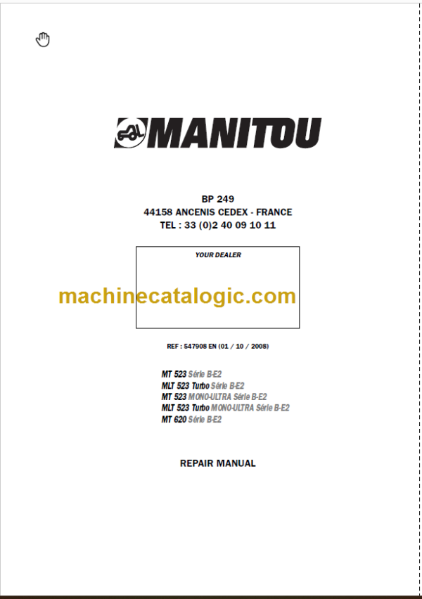 Manitou MT 620 S B-E2 Repair Manual