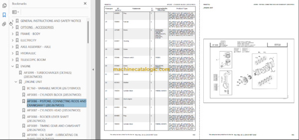 Manitou MT 1840 H E3 Genuine Parts Catalogue