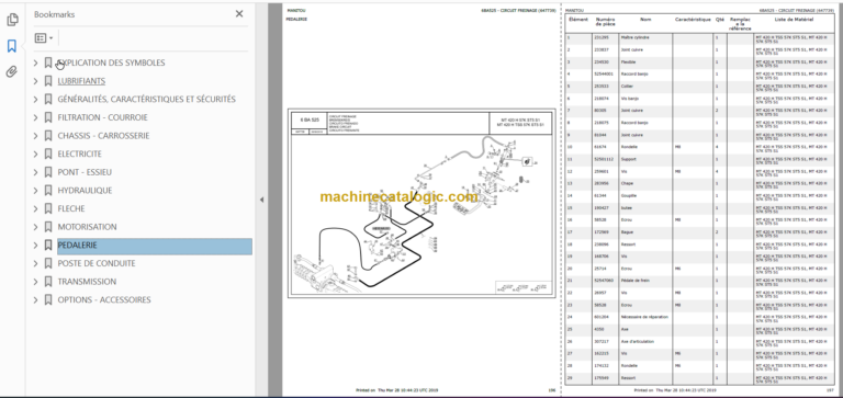 Manitou MT 420 H TSS 57K ST5 S1 Parts Catalogue