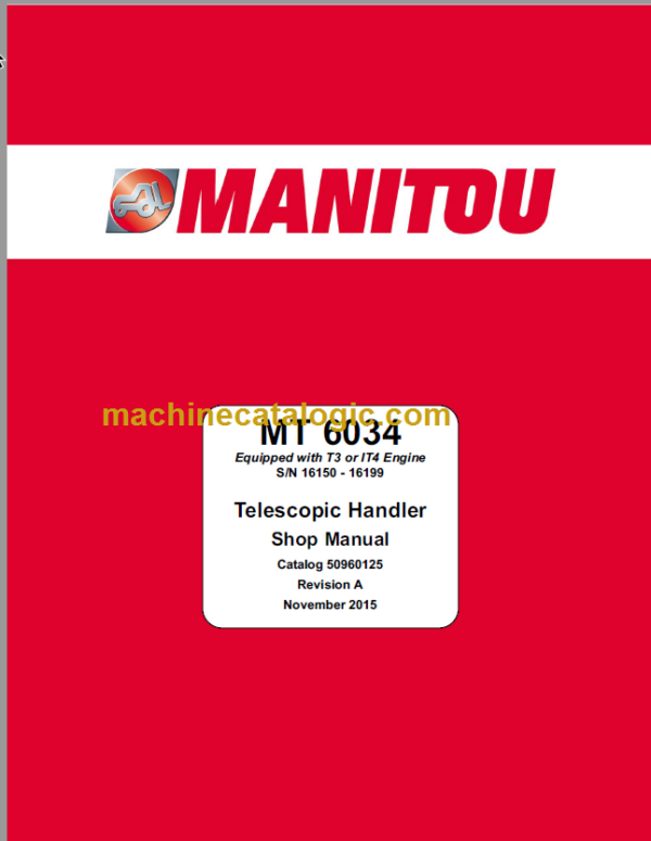 Manitou MT 6034 Shop Manual