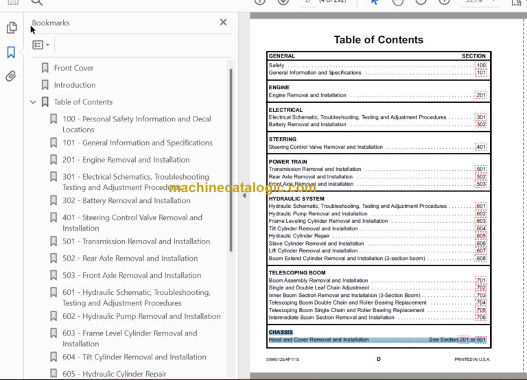 Manitou MT 6034 Shop Manual