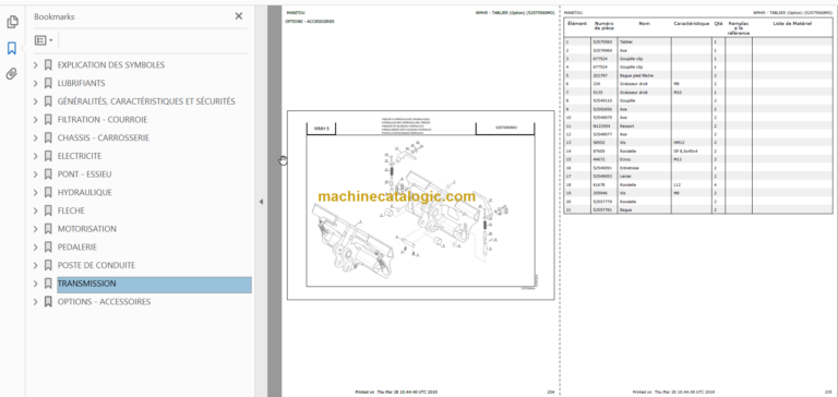 Manitou MT 420 H TSS 57K ST5 S1 Parts Catalogue