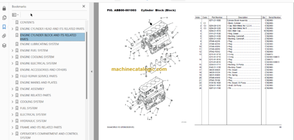 Komatsu PC130-8 Hydraulic Excavator Parts Book