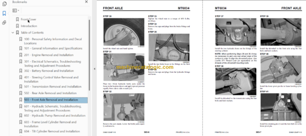 Manitou MT 6034 Shop Manual