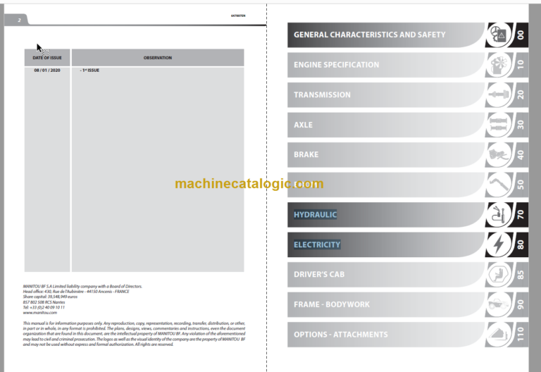 Manitou MT-X 733 S1 MINING Repair Manual