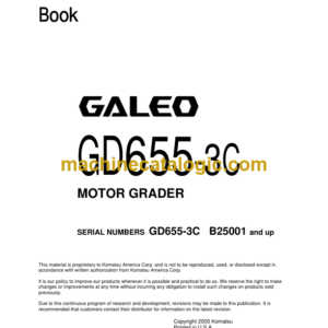 Komatsu GD655-3C GALEO Motor Grader Parts Catalog