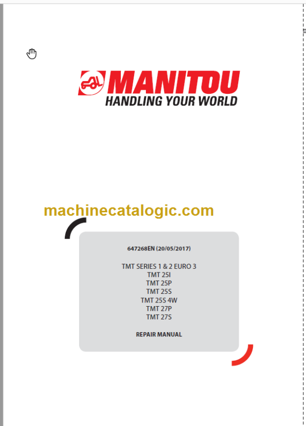 Manitou TMT SERIES 1 & 2 EURO 3 REPAIR MANUAL
