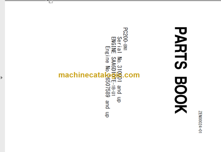 Komatsu PC200-8N1 Engine Parts Book