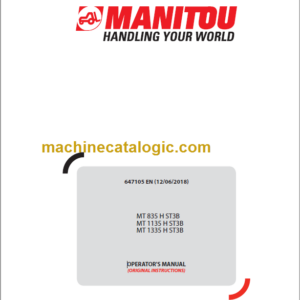 Manitou MT 835 H ST3B OPERATOR'S MANUAL