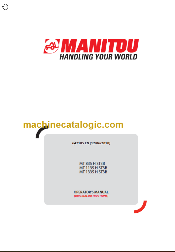 Manitou MT 1135 H ST3B OPERATOR'S MANUAL