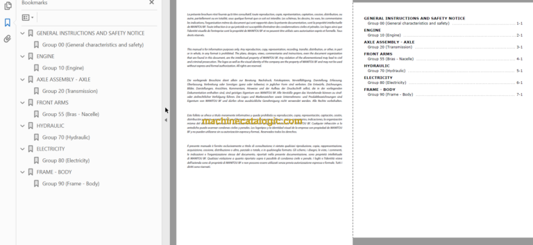 Manitou 120 SC 2 Repair Manual