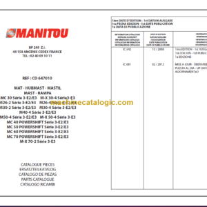 MANITOU SERIE MC MX POWERSHIFT PARTS MANUAL