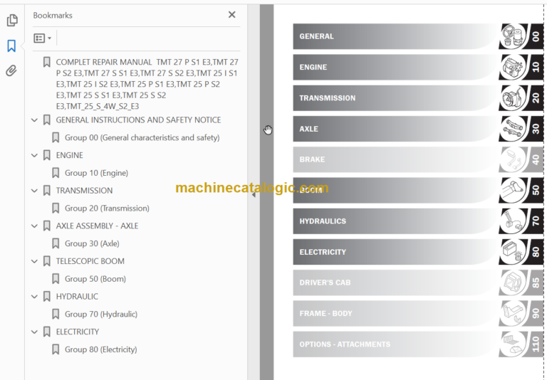 Manitou TMT SERIES 1 & 2 EURO 3 REPAIR MANUAL
