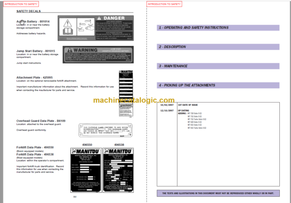 Manitou MT 928 SC-E2 OPERATOR'S MANUAL