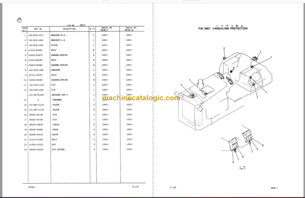 Komatsu D63E-1 D63E-1A Parts Book