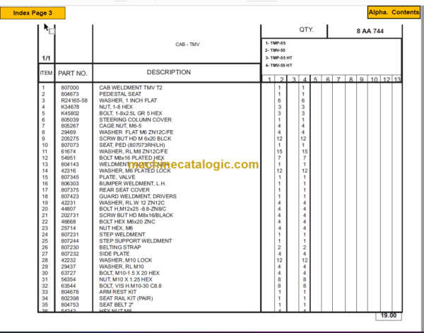 Manitou TMP-55TMP (809866Rev.03-10) PARTS MANUALS