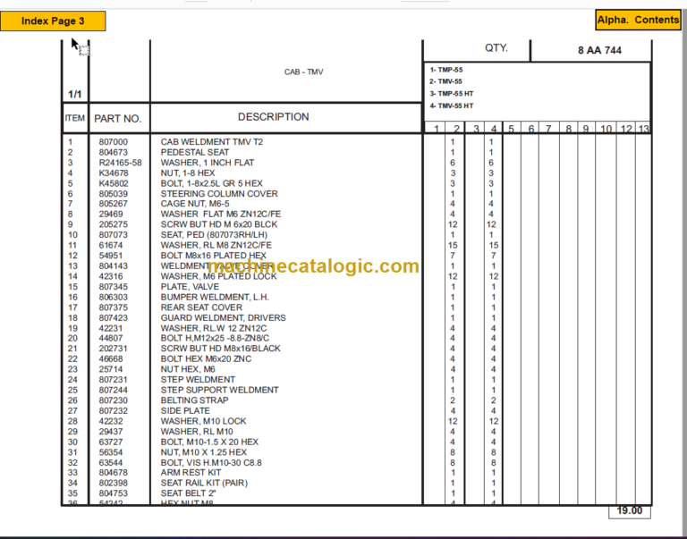 Manitou TMP-55TMP (809866Rev.03-10) PARTS MANUALS