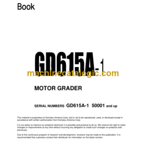 Komatsu GD615A-1 Motor Grader Parts Catalog