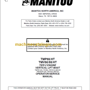 Manitou TMP55 TMV55HT-809800 SERVICE MANUAL