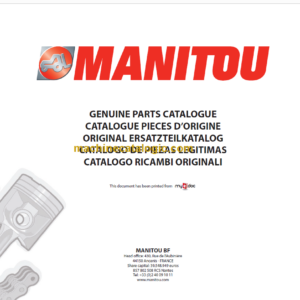 Manitou MT 625 TURBO COMFORT S2 E3 Parts Catalogue