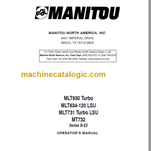 Manitou MT 732 Series B-E2 OPERATOR'S MANUAL