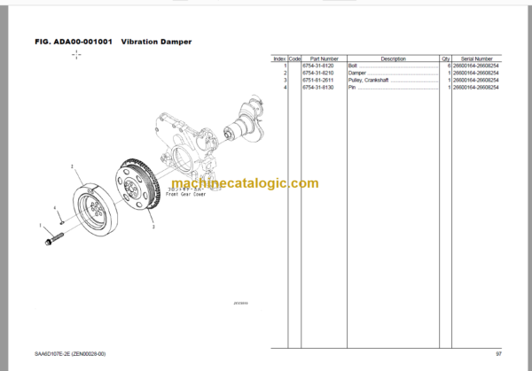 Komatsu PC200-10 Parts Book