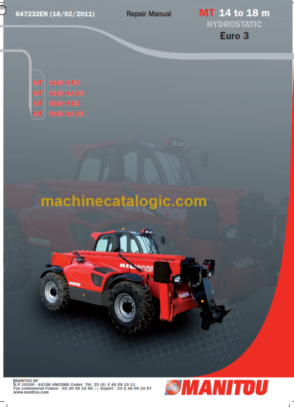 Manitou MT 1840 H-HA E3 Repair Manual