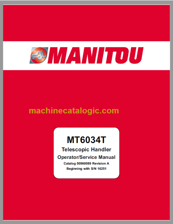 Manitou MT 6034T Operator Service Manual