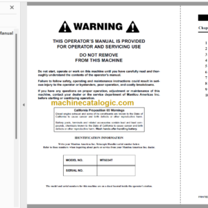 Manitou MT 6034T Operator Service Manual