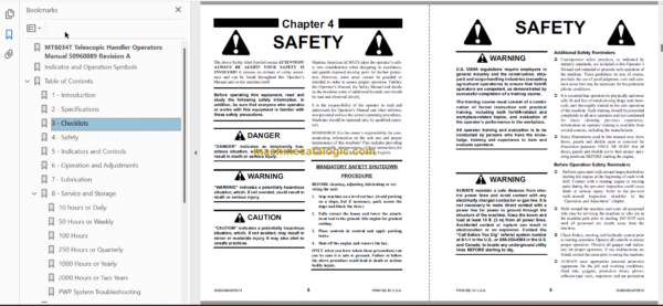 Manitou MT 6034T Operator Service Manual