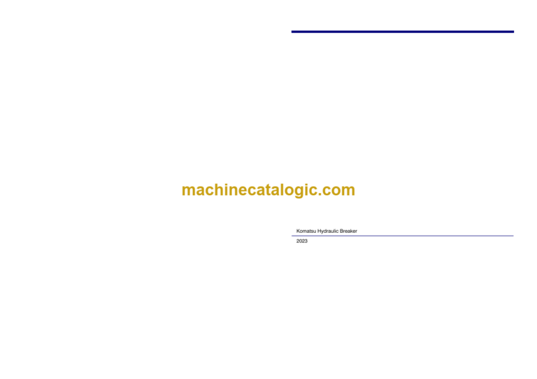 Komatsu JMHB370V-1 Hydraulic Breaker Parts Book