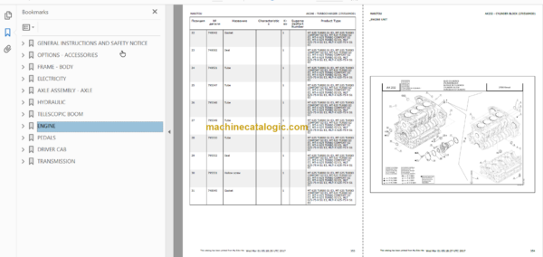 Manitou MT 625 TURBO COMFORT S2 E3 Parts Catalogue