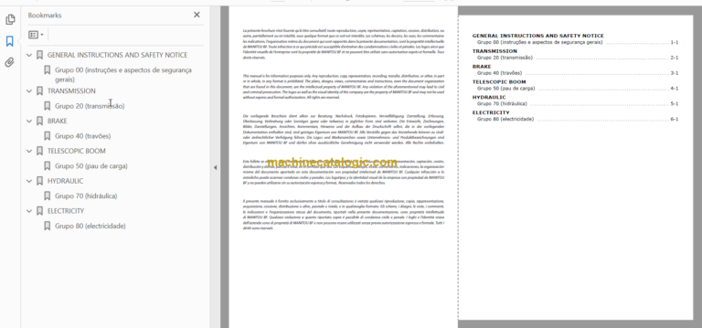 Manitou MT-X 1235 S T S3-E3 Repair Manual PO