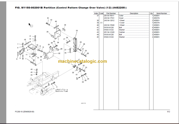 Komatsu PC200-10 Parts Book