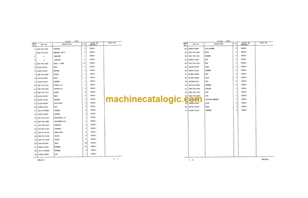 Komatsu GD615A-1 Motor Grader Parts Catalog