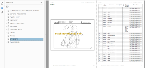 Manitou MT 625 TURBO COMFORT S2 E3 Parts Catalogue