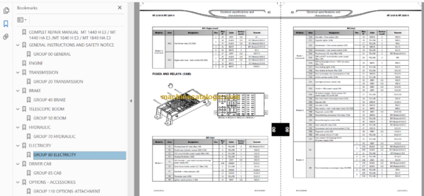 Manitou MT 1840 H-HA E3 Repair Manual