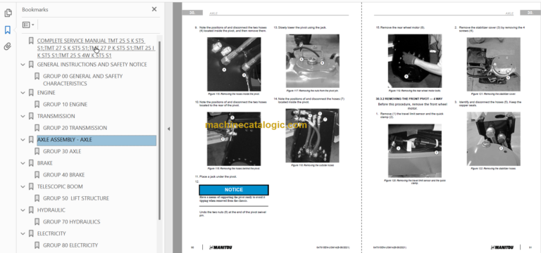 Manitou TMT 25SK TMT27 Repair Manual 647915EN