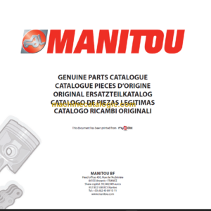 Manitou MT 1235 S TURBO S3 E3 Genuine Parts Catalogue