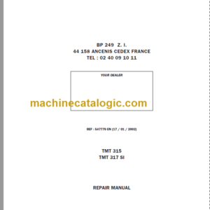 Manitou TMT 315 REPAIR MANUAL