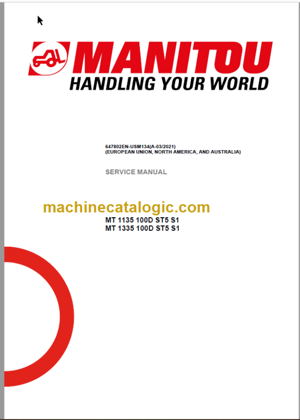 Manitou MT 1335 100D ST5 S1 Service Manual