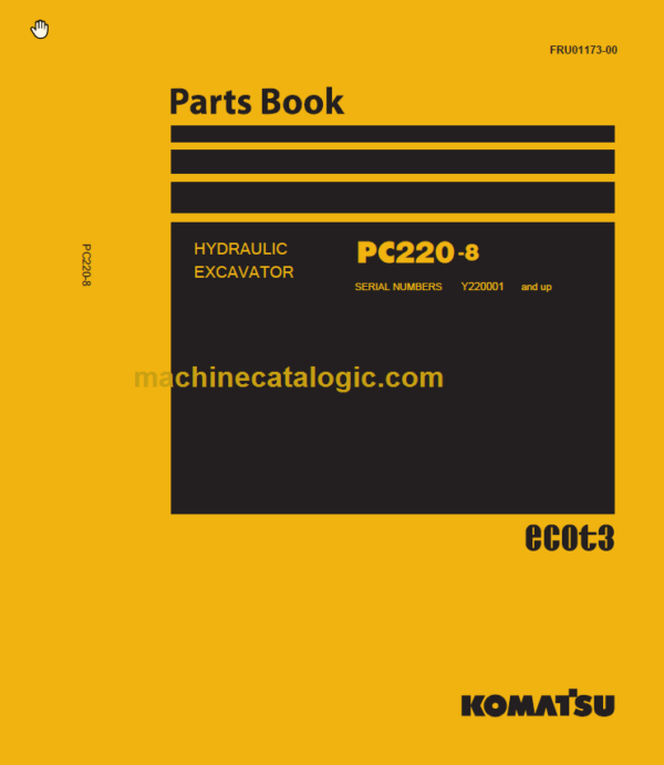 Komatsu PC220-8 Hydraulic Excavator Parts Book