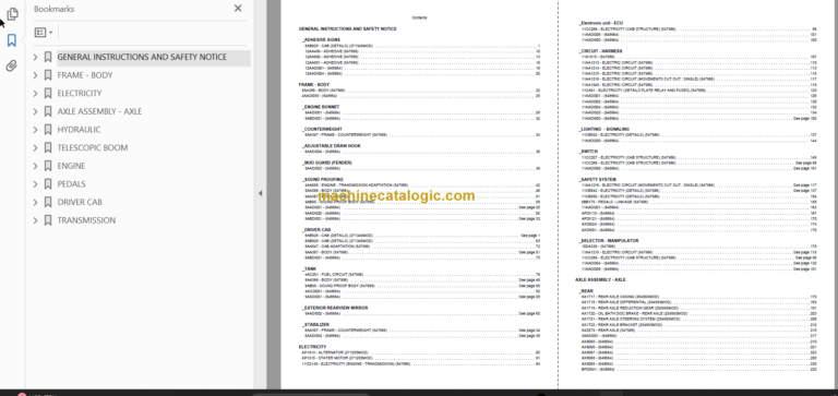 Manitou MT 1235 S TURBO S3 E3 Genuine Parts Catalogue